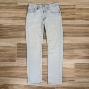 Levis 501 Original Fit Light Wash Straight Leg Button Fly Jeans W26 L30